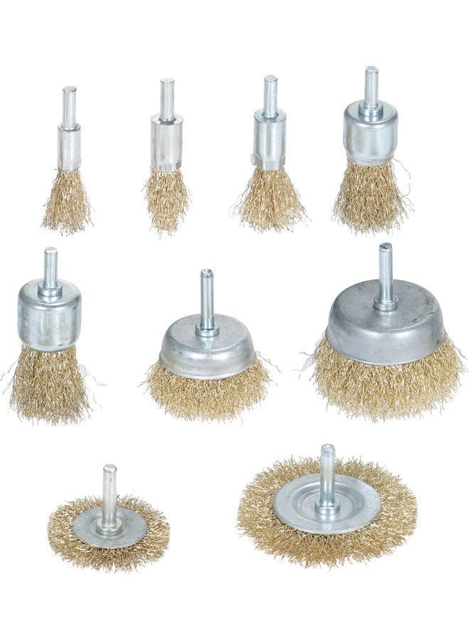 نيبمينينت طقم فرش مثقاب بأسلاك مطلية مكون من 9 قطع فضي/بيج - Image 1