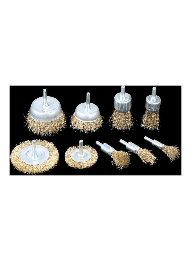 نيبمينينت طقم فرش مثقاب بأسلاك مطلية مكون من 9 قطع فضي/بيج - Image 2