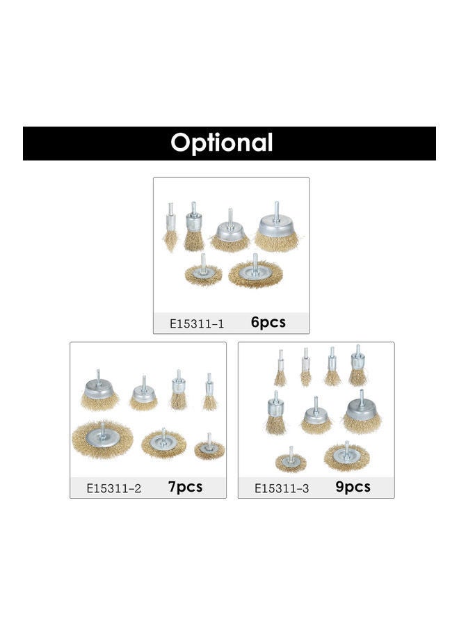 نيبمينينت طقم فرش مثقاب بأسلاك مطلية مكون من 9 قطع فضي/بيج - Image 5