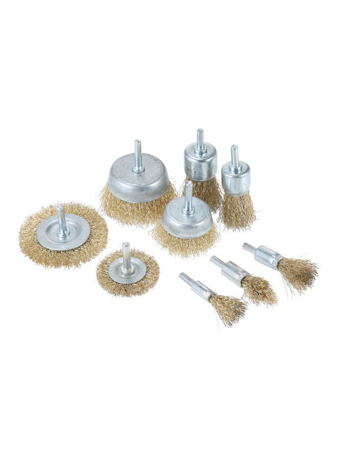 نيبمينينت طقم فرش مثقاب بأسلاك مطلية مكون من 9 قطع فضي/بيج - Image 3