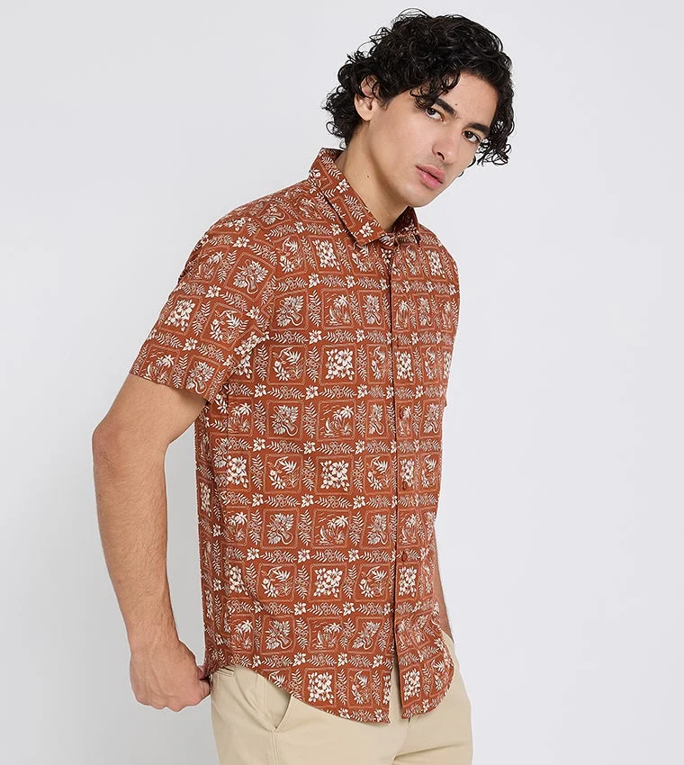Ben Sherman  Ben Sherman Men's Short Sleeve Printed Shirts for Men | Best Price UAE