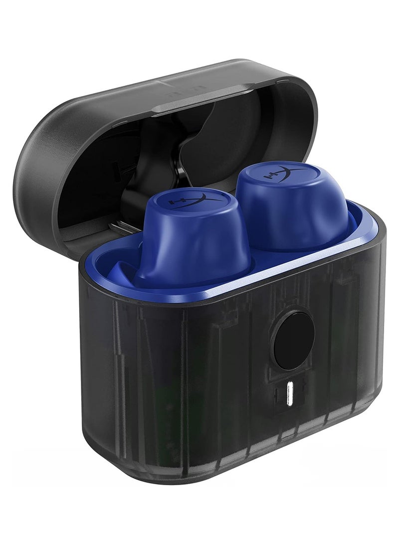 HYPERX Cirro Buds Pro – True Wireless Earbuds, Active Noise Cancellation, ANC, Ambient Sound Mode, Low Latency, Bluetooth 5.2, IPX4, Fast Charge, PC, Nintendo Switch, Mobile - Blue - Image 1