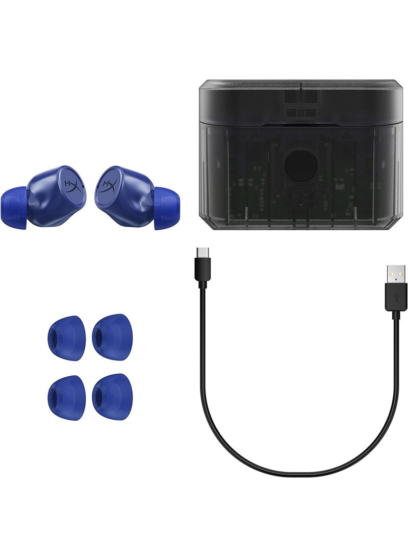 HYPERX Cirro Buds Pro – True Wireless Earbuds, Active Noise Cancellation, ANC, Ambient Sound Mode, Low Latency, Bluetooth 5.2, IPX4, Fast Charge, PC, Nintendo Switch, Mobile - Blue - Image 3