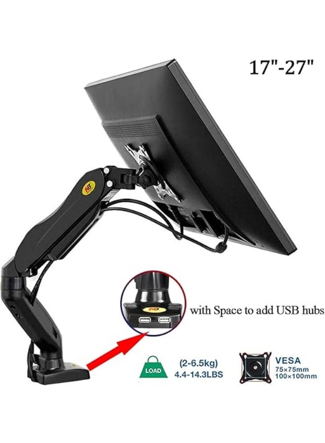 NB NORTH BAYOU NB F80 Gas Spring Monitor Arm – Adjustable Desk Mount for 17–27 Inch Screens, Full Motion TV & PC Stand, Supports 5–15 lbs - Image 4
