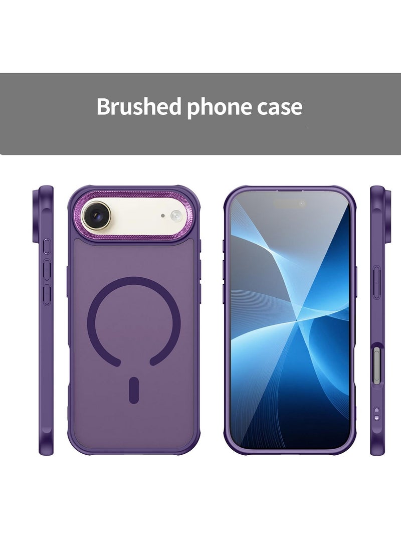 Wtech Apple iPhone Air 5G 2025 Hard Silicone Hybrid Translucent Slim Stylish Magnetic Magsafe Case Cover (MCMPMN) - Eggplant Purple - Image 4