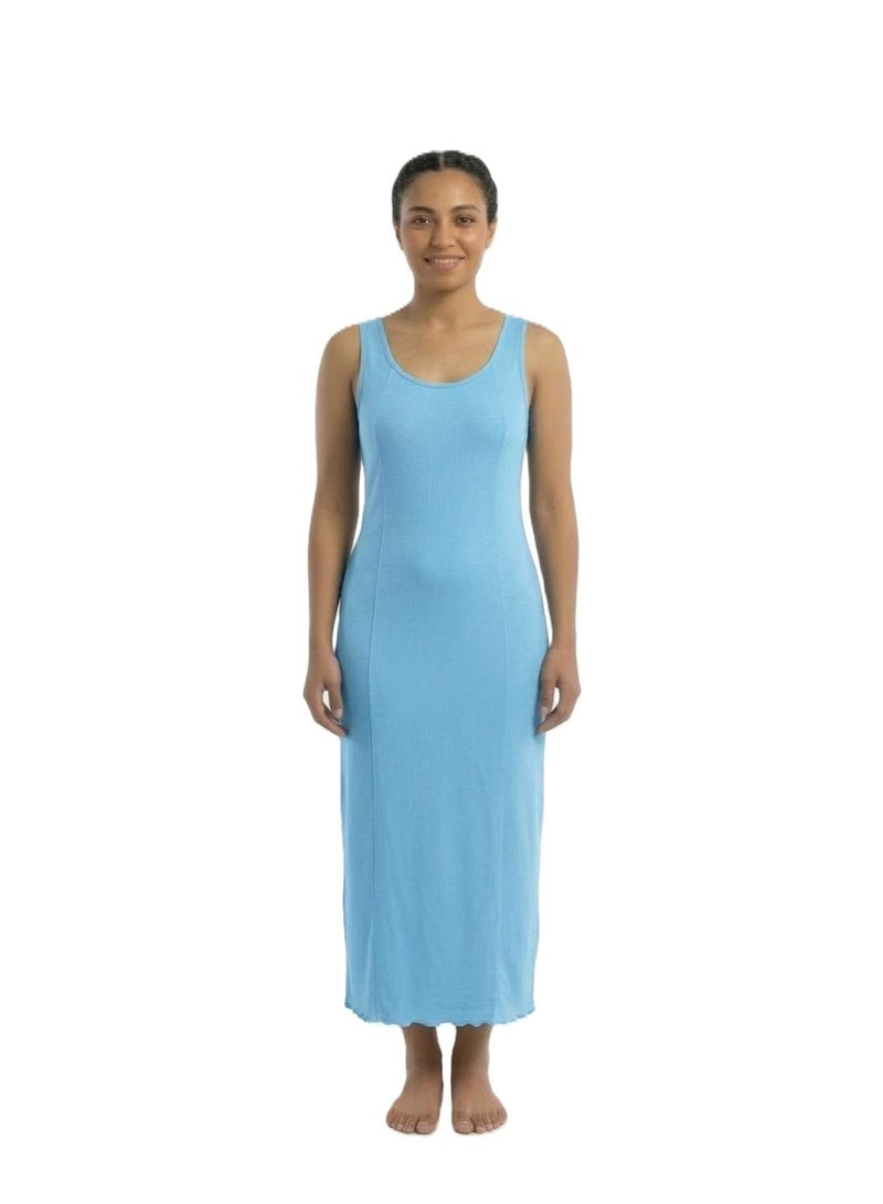 Long summer nightgown for women – with straps – soft cotton
