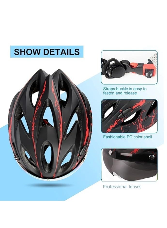 DUNISO Adult bicycle helmet with detachable magnetic goggles, road and mountain riding protective helmet, adjustable size,unisex，black and white - Image 4