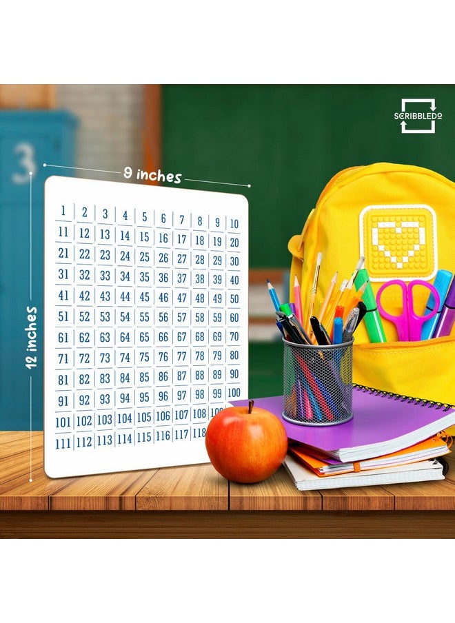 Scribbledo Dry Erase Number Chart 9”X12” White Board Teacher Student 100 Chart For First Grade Classroom Kid Small Math Practice Whiteboard Kindergarten 1St Grade School Supplies  - Image 4