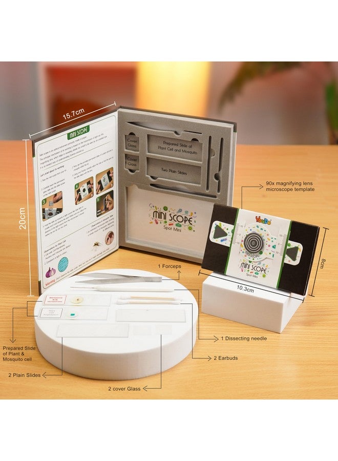 YOUDO Youdo Miniscope, DIY Microscope, Pocket-Size Microscope with 2 Sample Slides of Plant Cell & Mosquito, Science KIT for Kids & Students, YOUDO STEM Products  - Image 2