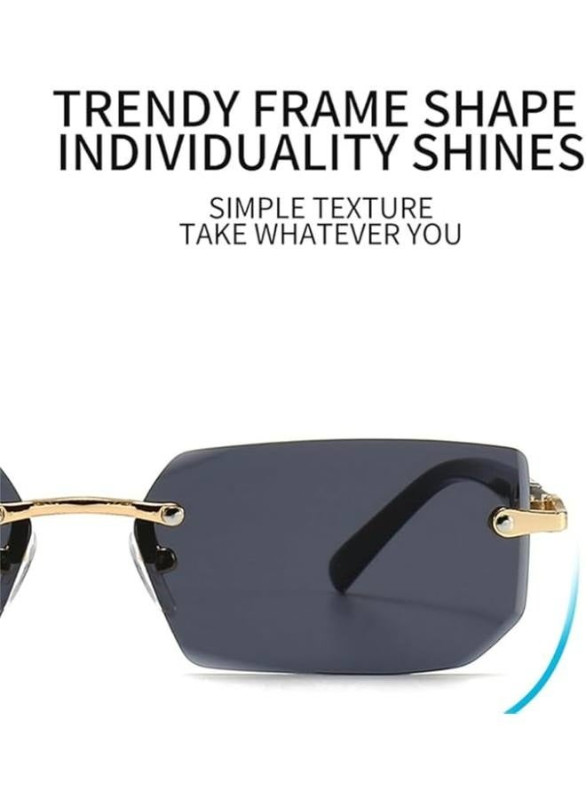 New Rimless Fashion Trend Sunglasses Personalized Sunglasses UV Protection Unisex - Image 4