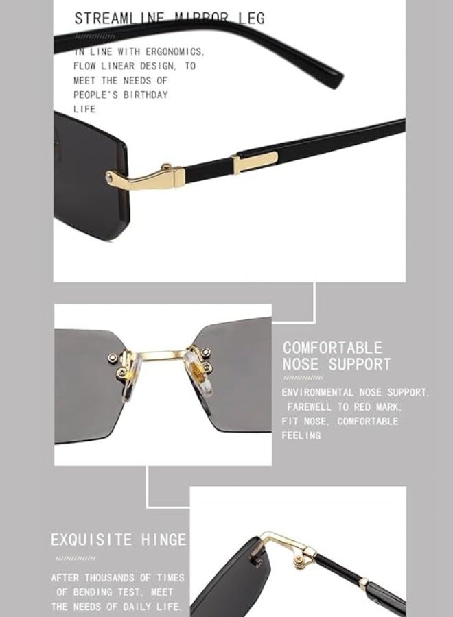New Rimless Fashion Trend Sunglasses Personalized Sunglasses UV Protection Unisex - Image 5