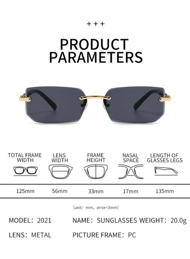 New Rimless Fashion Trend Sunglasses Personalized Sunglasses UV Protection Unisex - Image 3