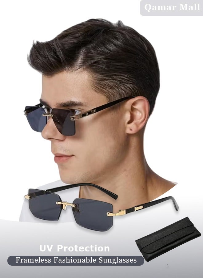 New Rimless Fashion Trend Sunglasses Personalized Sunglasses UV Protection Unisex - Image 1