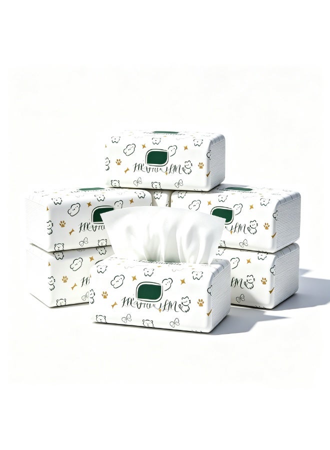 5-Pack Household 5-Ply Wood Pulp Skin Friendly Facial Tissues - Image 1