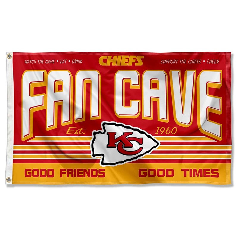 WinCraft Kansas City Chiefs Fan Man Cave Banner Flag - Image 2