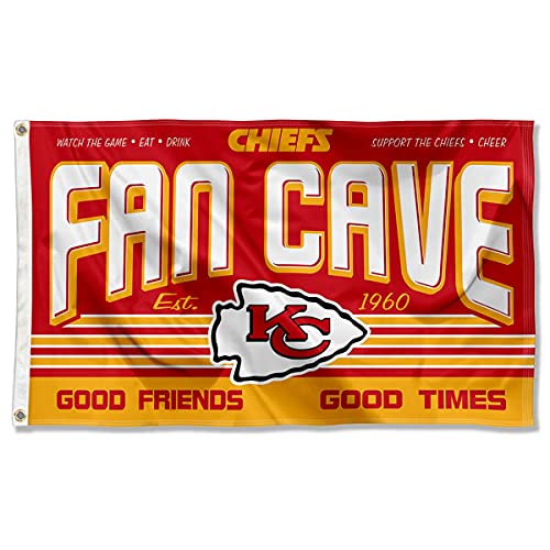 WinCraft Kansas City Chiefs Fan Man Cave Banner Flag - Image 1