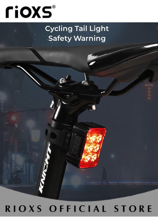 RIOXS Bicycle Tail Light Set,Ultra Rechargeable Bright Bike Light,USB Charging Bicycle Tail Light,Smart Sensor Riding Light For Night Road Cycling,Waterproof Headlight Taillight,Easy To Install  - Image 5