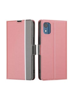 Case Cover For For Nokia C02 TA-1522 Twill Texture Side Button Leather Phone Case(Pink)