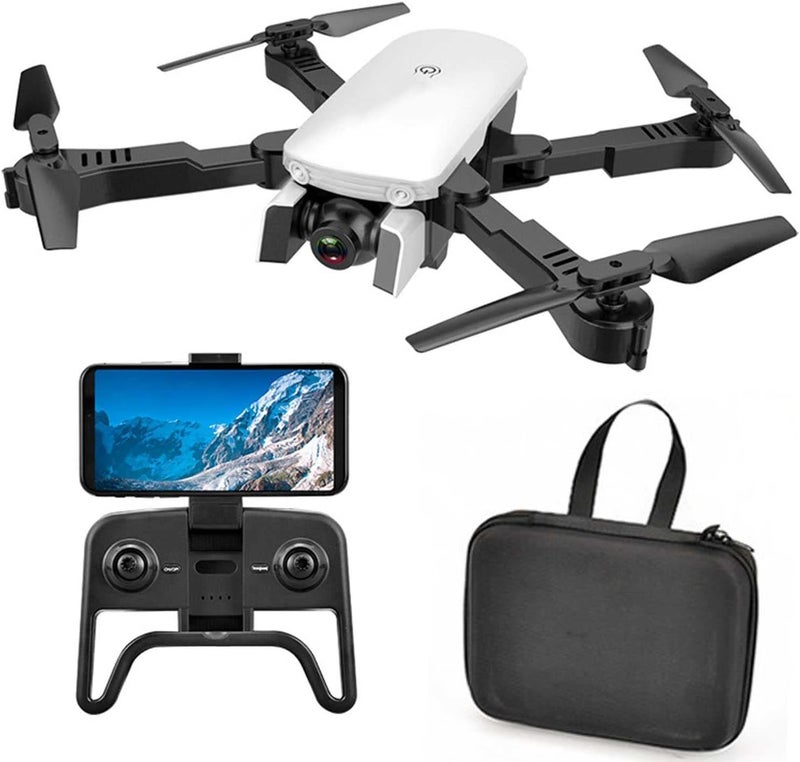 Drones with Camera for Adults Foldable RC Drones for Beginners Folding HD Aerial Photography 4k Quadcopter Optical Flow Dual Camera Remote Control Aircraft (White 3 Battery) - Image 1