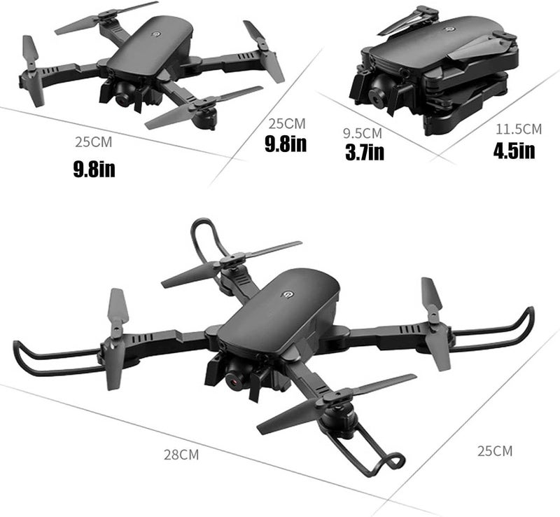 Drones with Camera for Adults Foldable RC Drones for Beginners Folding HD Aerial Photography 4k Quadcopter Optical Flow Dual Camera Remote Control Aircraft (White 3 Battery) - Image 2