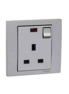 Schneider Schneider Electric Vivace 1 Gang Switched Socket W/ Neon Indicator 8.7 x 8.7 x 3.5cm 250 VAC 