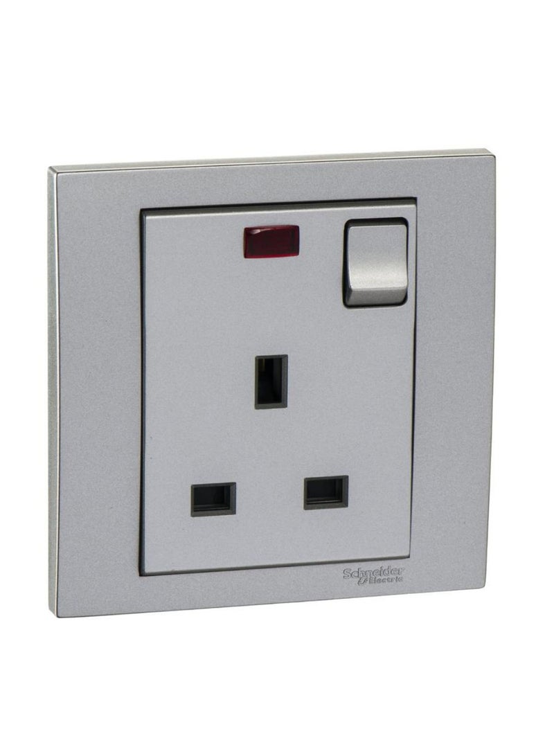 Schneider Schneider Electric Vivace 1 Gang Switched Socket W/ Neon Indicator 8.7 x 8.7 x 3.5cm 250 VAC 