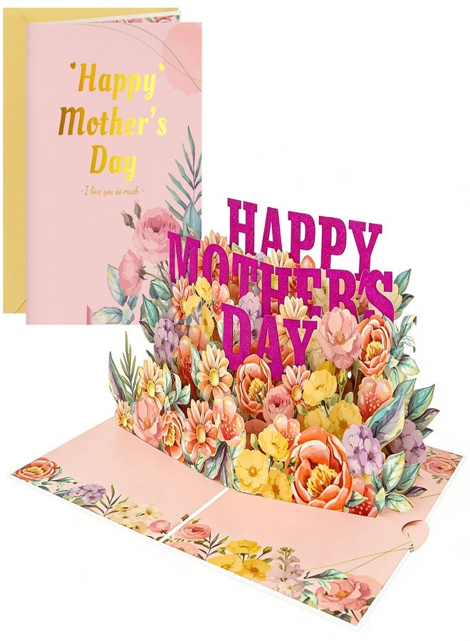 Sipthene Mothers Day Card, 3D Pop Up Happy Mother's Day Card for Mom, Handcrafted Blooming Flower Greeting Card with Envelope & Note Tag - Large 8"x 6" Mothers Day Gifts for Wife, Daughter, Grandma - Image 1
