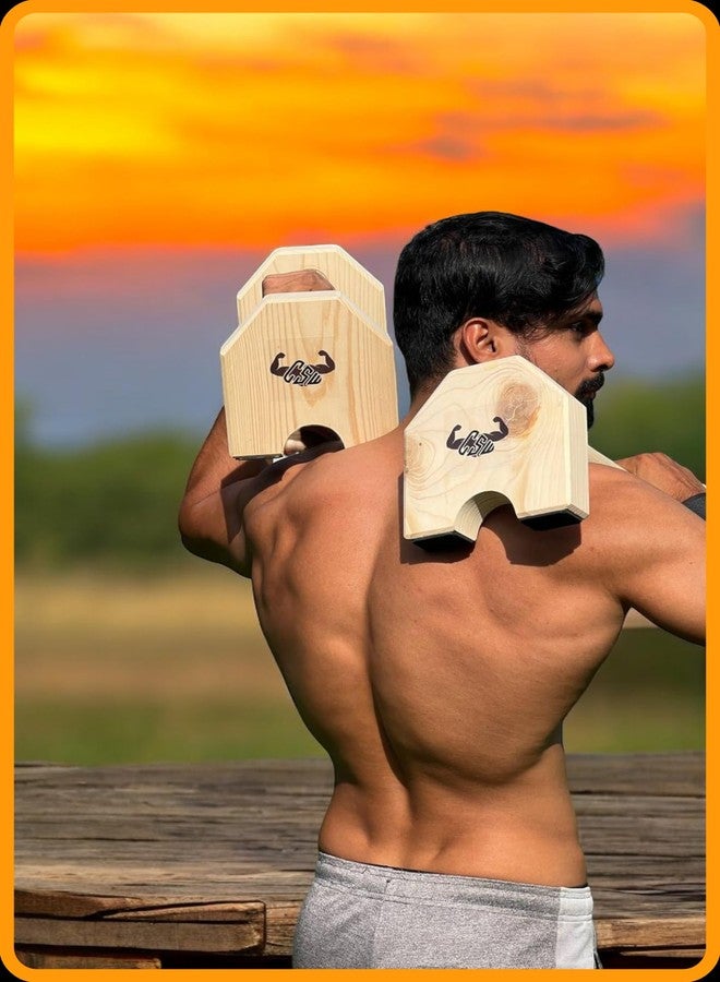 Calistreet workout متوازيات خشبية من كالي ستريت للتمارين الرياضية - معدات تمارين رياضية، حامل قضيب تمارين الضغط، حامل تمارين الضغط، متوازيات غير قابلة للانزلاق، شديدة التحمل، قضيب يوغا (خشب صنوبر بني) - Image 4
