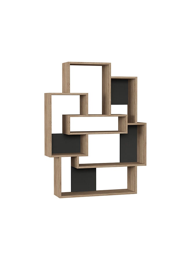 Mourah Home Barce Bookcase Modern Book Shelf Cabinet 6 Tier Multi Storage Bookshelf Rack Display Cabinet For Bedroom Living Room  22X132X101Cm  Oak/Dark Grey - Image 2