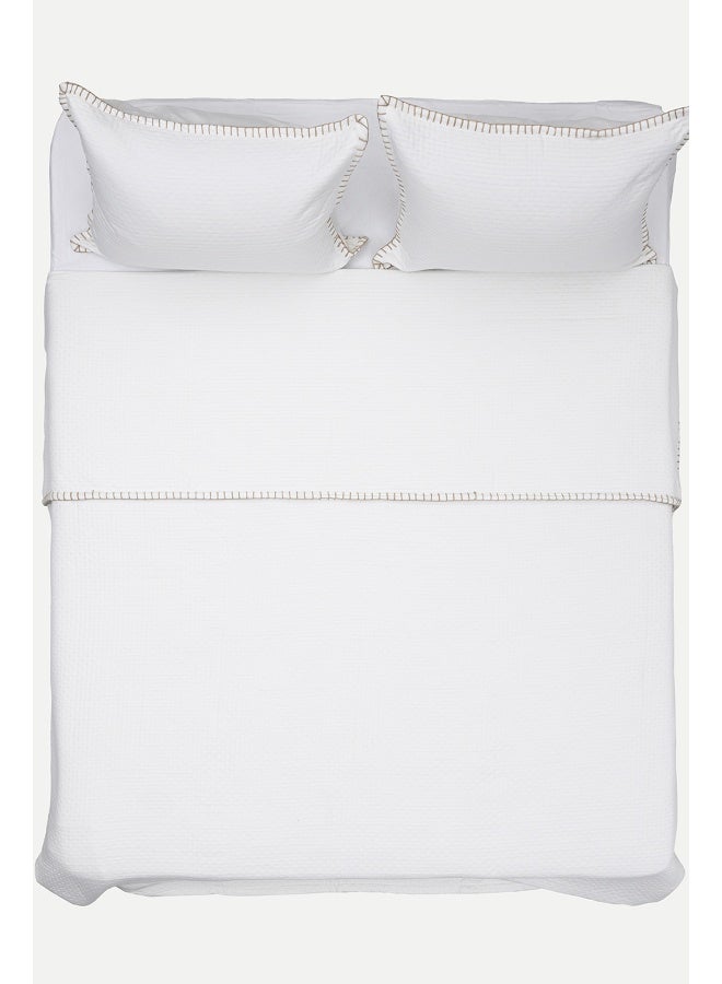 Koza Home Koza Home Patara White Multi-Purpose 100% Cotton Double Bedspread 240x250 7505A Double - Image 1