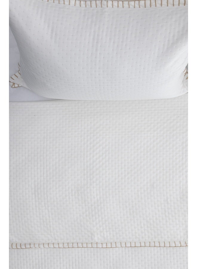 Koza Home Koza Home Patara White Multi-Purpose 100% Cotton Double Bedspread 240x250 7505A Double - Image 2