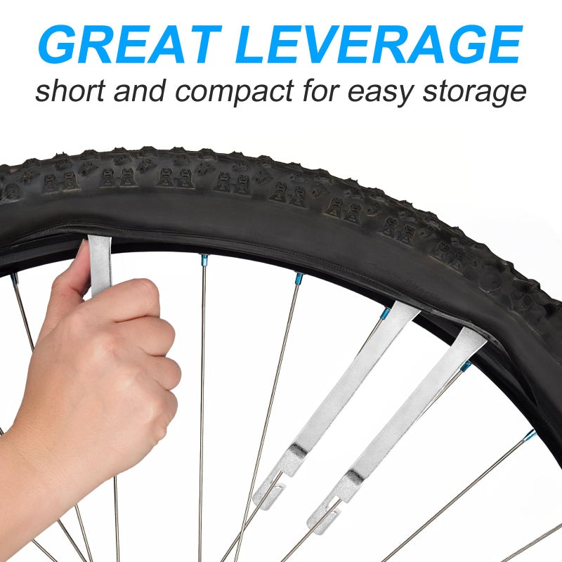 ptiysta 4pcs Bicycle Tire Pry Bar, Tire Scoop, Professional Tire Removal Tool, Tire Lever, High Grade Stainless Steel Tire Lever, Repair Bicycle Inner Tube, Best Tire Changing Tool - Image 4