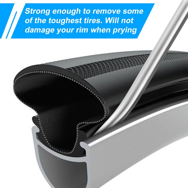 ptiysta 4pcs Bicycle Tire Pry Bar, Tire Scoop, Professional Tire Removal Tool, Tire Lever, High Grade Stainless Steel Tire Lever, Repair Bicycle Inner Tube, Best Tire Changing Tool - Image 3