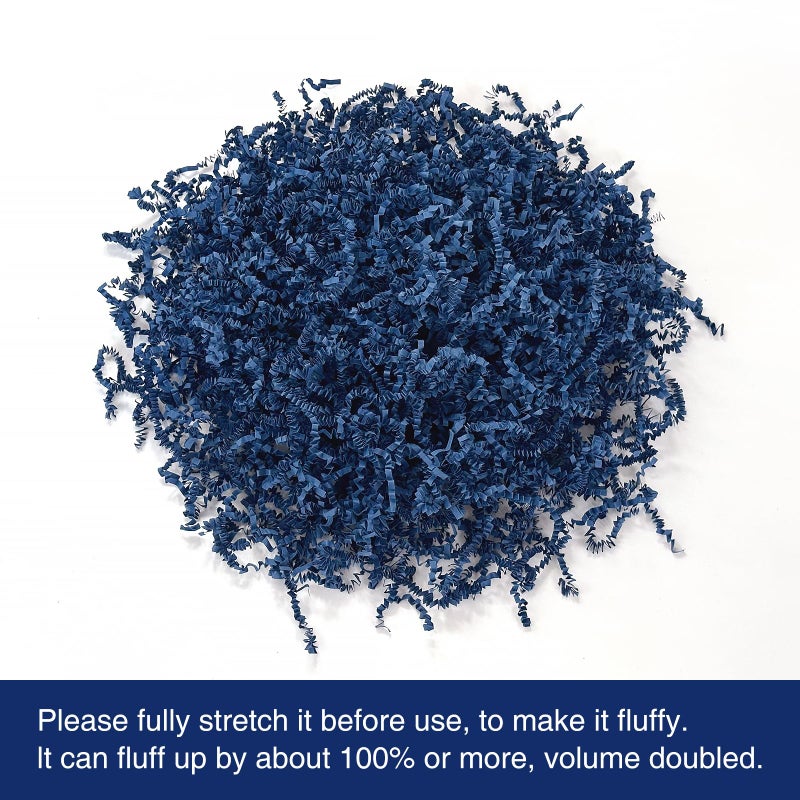 Corlcol 200g(7oz) Crinkle Paper Filler for Gift Baskets Box Confetti Paper Shreds Decoration Stuffing for Father's Day, Weddings, Anniversaries, Christmas (Navy Blue) - Image 2