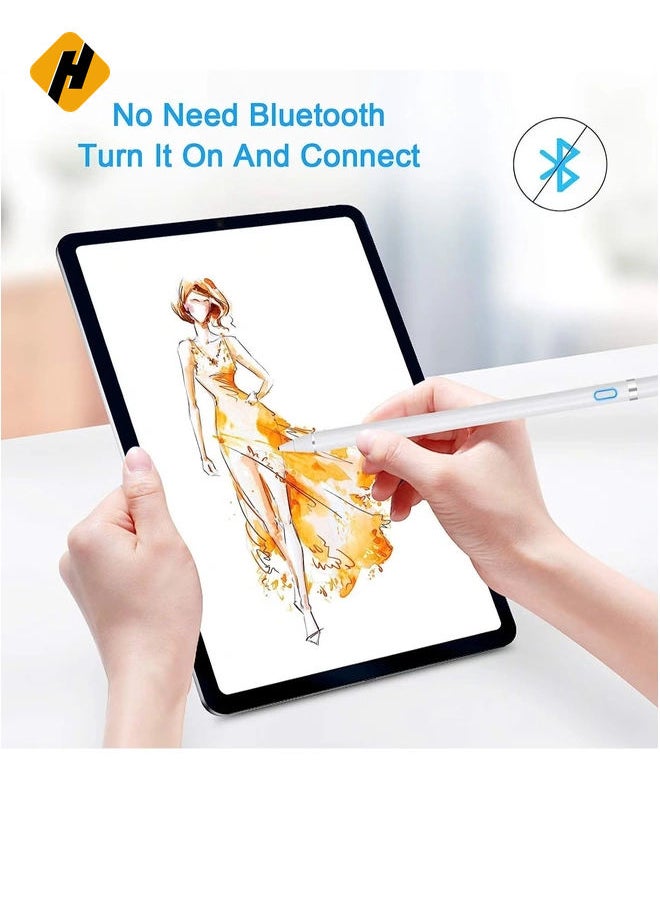 HuHa - Stylus Pen for Touch Screens Rechargeable 1.5mm Fine Point Active Capacitive Stylus Smart Pencil Digital Compatible iPad and Most Tablet - Image 1