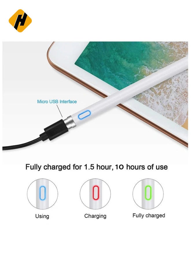HuHa - Stylus Pen for Touch Screens Rechargeable 1.5mm Fine Point Active Capacitive Stylus Smart Pencil Digital Compatible iPad and Most Tablet - Image 1