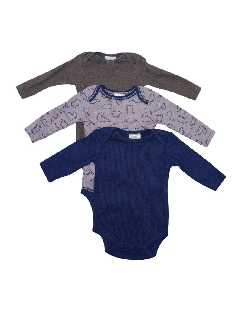 Bambimici Bambimici 3-Pack Animal Print Long Sleeve Bodysuit