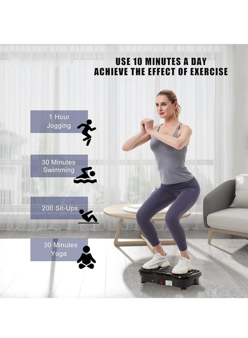 منصة لياقة بدنية لاسلكية مع اهتزاز، جهاز تمرين للاهتزاز وتصريف اللمف، هزاز كامل الجسم مع مكبر صوت بلوتوث، 5 أوضاع للتمارين، 99 مستوى اهتزاز، جهاز تحكم عن بعد لاسلكي وأشرطة مقاومة - أقصى تحميل 330 رطلاً. - Image 3