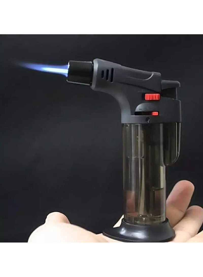 Cooking Torch Lighter, Refillable Long Jet Lighters with Visible Window, Windproof Jet Flame Candle Lighter, Refillable Butane Gas Lighters for BBQ and Kitchen - Image 2