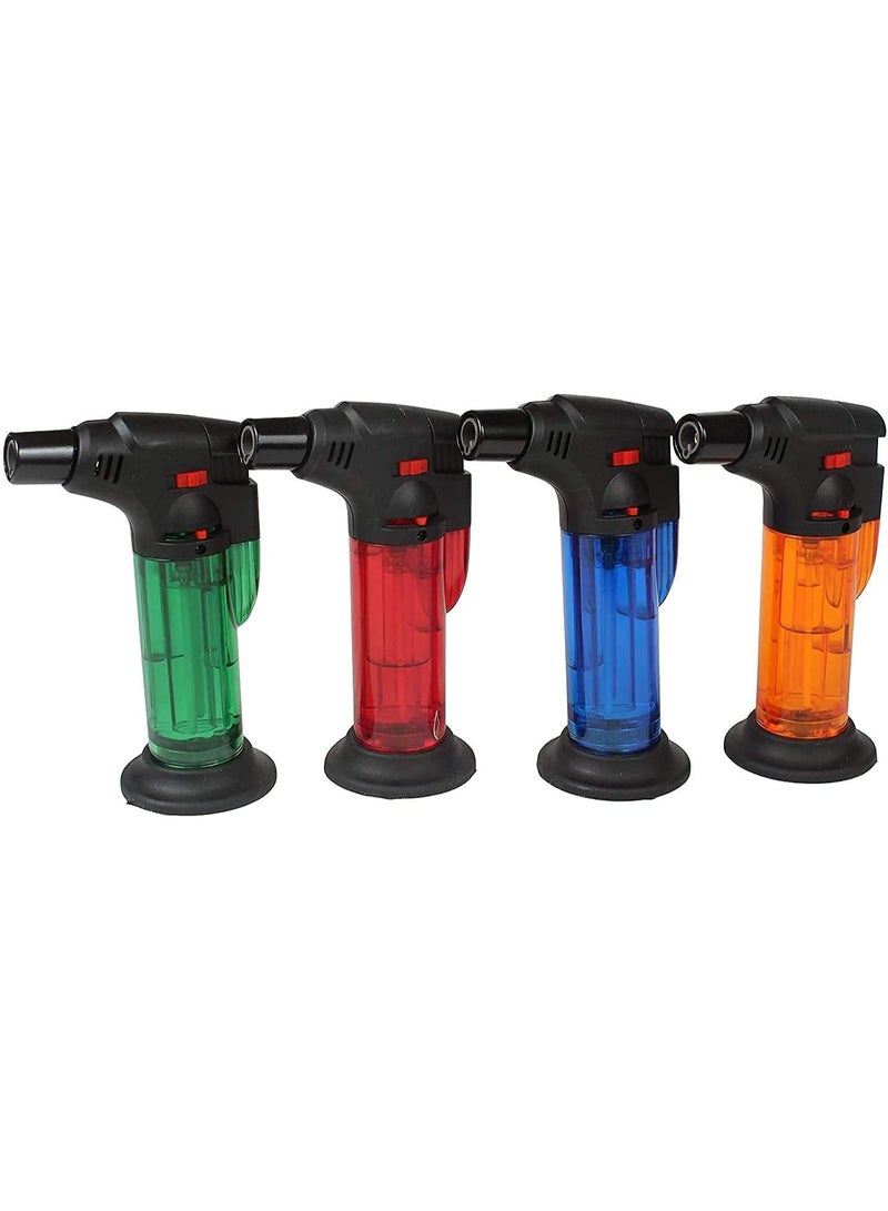 Cooking Torch Lighter, Refillable Long Jet Lighters with Visible Window, Windproof Jet Flame Candle Lighter, Refillable Butane Gas Lighters for BBQ and Kitchen - Image 1