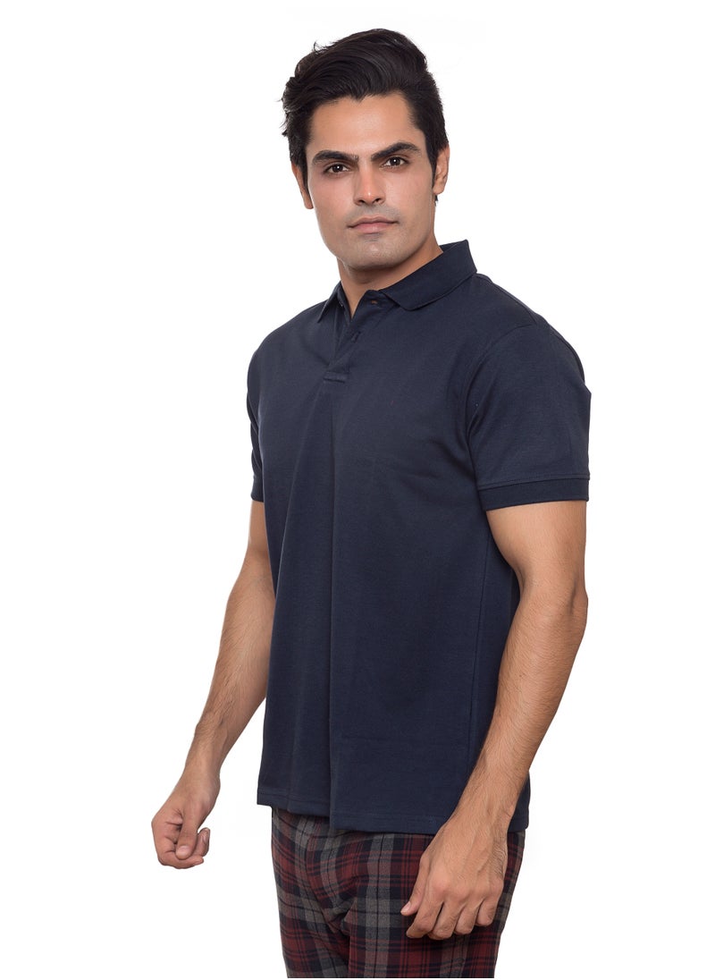 SANTHOME Basic Dry n Cool Cotton Polyester Blend Shirt Collared Neck Polo for Men  - Image 3