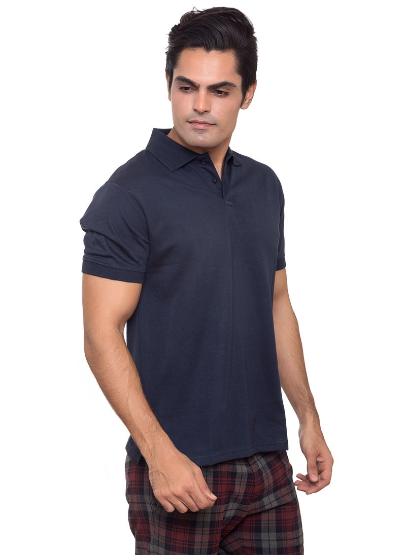 SANTHOME Basic Dry n Cool Cotton Polyester Blend Shirt Collared Neck Polo for Men  - Image 2