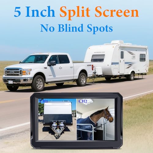 Wkzay Wireless Backup Camera Solar for Truck: Magnetic No Wiring Hitch Camera for Pickup Trucks - HD 1080P 5 Inch Split-Screen, Easy Install, IR Night Vision, IP69K Waterproof by Wkzay - Image 4