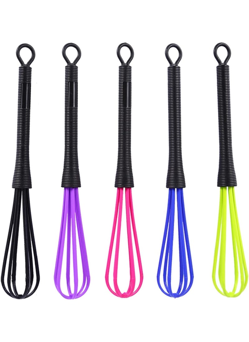 HURRISE 5Piece Silicone Whisk Set NonScratch Heat Resistant Balloon Wisk for Nonstick Cookware with 3 Sizes Large Medium Mini  5 ColorCoded Kitchen Tools  - Image 3
