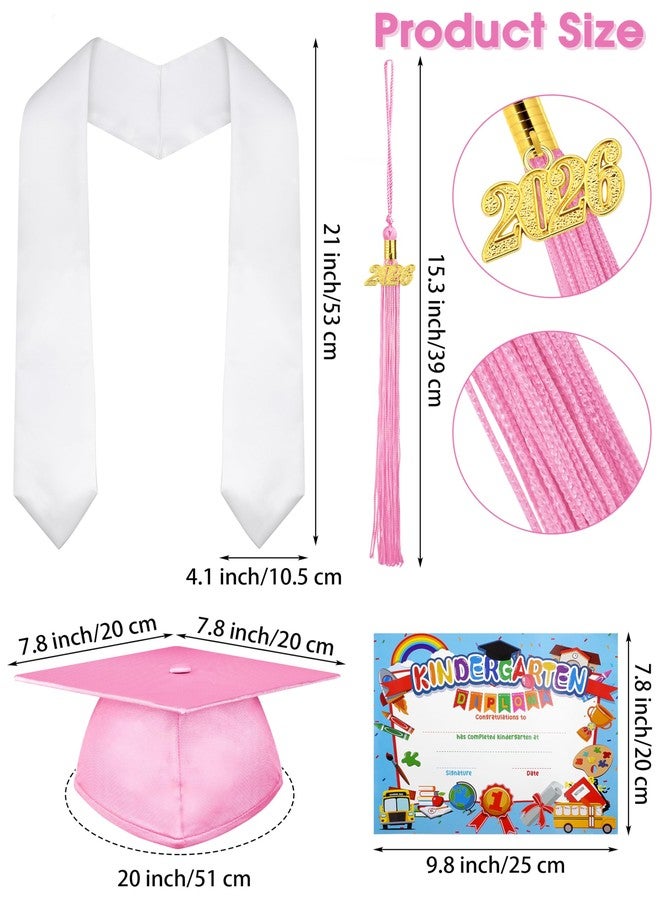 SOMSOC 7 Pieces Preschool Kindergarten Graduation Gown Cap Sash Set with 2026, 2027 Tassel Charms, Certificate for Toddler - Image 2