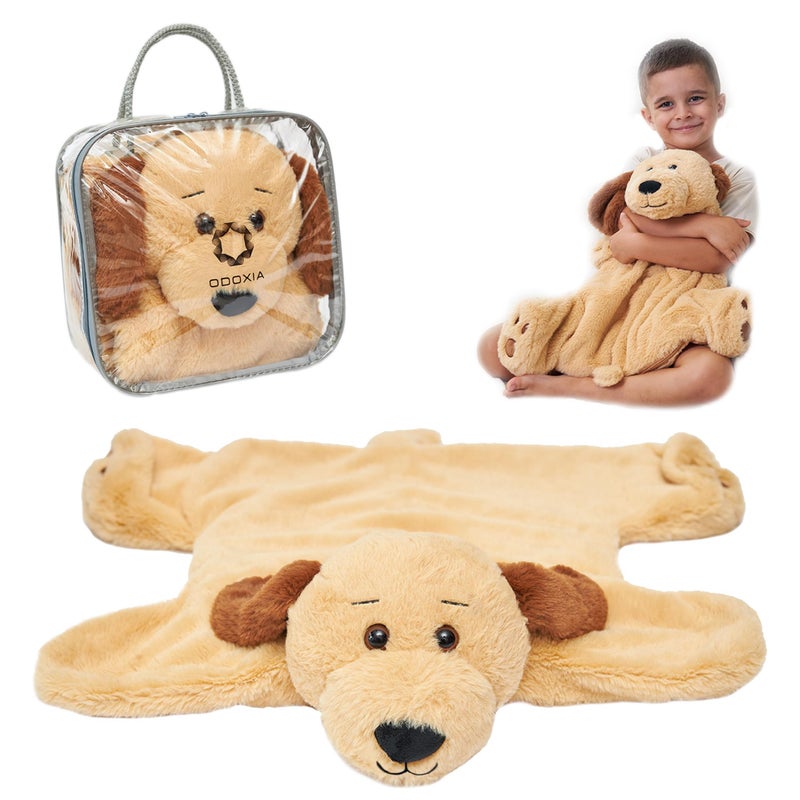 ODOXIA Weighted Lap Pad for Kids Calming Comforting Weighted Lap Animal Dog Buddy Sensory Weighted Animals Weighted Lap Blanket for Sensory Needs Carrying Bag Included 5 Lbs - Image 2