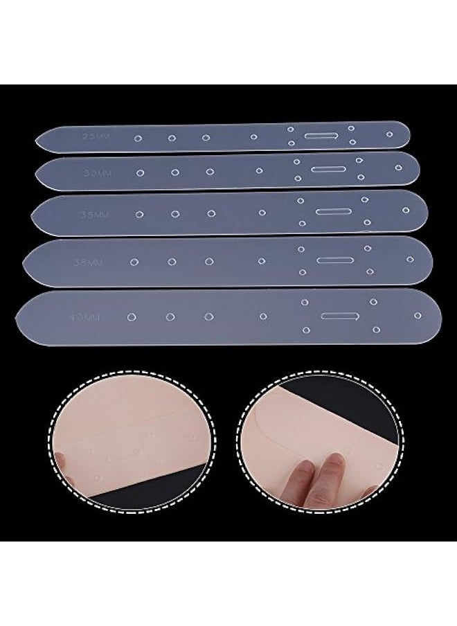 Generic 5pcs Acrylic Leather Craft Belt Hole Punching Template DIY Set, 25/30/35/38/40mm  - Image 1