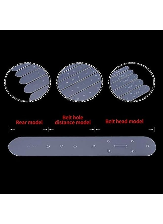 Generic 5pcs Acrylic Leather Craft Belt Hole Punching Template DIY Set, 25/30/35/38/40mm  - Image 3