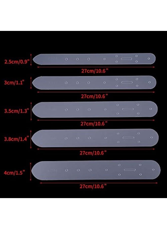 Generic 5pcs Acrylic Leather Craft Belt Hole Punching Template DIY Set, 25/30/35/38/40mm  - Image 4