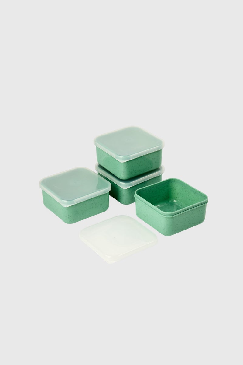 Eco Home Set Of 4 Wheat Fiber Mini Snack Container, Sage Green - Image 2
